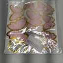 Pink Butterfly Cake Toppers, 11pcs Cupcake Toppers Happy Birthday Metal Gold Topper for Girls Women's Party Decorations