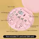 2 x evron USB C Adapter OTG,Multi Charging Cable Conversion Set USB A & Type C to Micro,USB C to Micro USB,Data Transfer,SIM Card Pin,Phone Holder (Pink)