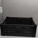 Collapsible Storage Bin Containe52 Liter Transfer heavy duty plastic storage box ,milk crates heavy duty Transit storage of various items black (1)