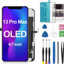OLED for iPhone 13 Pro Max Screen Replacement 6.7 inch [OLED, NOT LCD], Full HD Digitizer Frame 3D Touch Display Full Assembly Model A2643 A2641 A2644 A2645 A2484 with Repair Tools Kit
