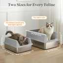 Lifewit Stainless Steel Litter Box for Kitty, Small Metal Cat Litter Tray with Non-Slip Pads, Anti-Leakage Top Entry and High Sided, Easy to Clean, 17.7" L13.8" W8.3" H, Gray