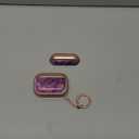 Inesore for AirPods Pro 2nd Generation Case Cover with Lock, Flowers Cute Air Pods Pro 2 Case Hard iPod Pro Cases for Women Girls with Cleaner Kit (2023 USBC /2022/2019) Purple Gold Marble