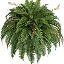 Artificial Boston Fern Silky Bush, 48IN Faux Fern Large Hanging Lifelike Plant for Indoors Outdoors Home Decor, Suitable for Porch Entrance Garden Home, 85Branches (1 Pcs)