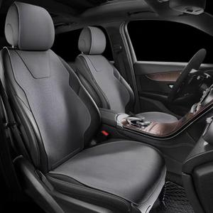 Leather Car Seat Protector, Soft and Breathable Front Premium Seat Covers for Cars, Non-Slip Chshion Universal Fits Most Automotive, Vans, SUVs, Trucks - 2 Unit (Gray, Extra Large)