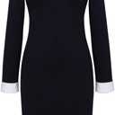 HOMEYEE Women's Celebrity Turn Down Collar Business Bodycon Dresses (M, Black)