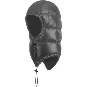 Winter Warm Ultralight Down Hood Waterproof Sleeping Bag Outdoor Camping Windproof Down Cap Hat with Storage Bag (Gray, L)