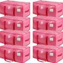 8 Pack Extra Heavy Duty Large Moving Bags with Comfortable Handle & Strong Zipper,Storage Totes for Space Saving Moving Storage College Supplies Alternative to Moving Box,Pink