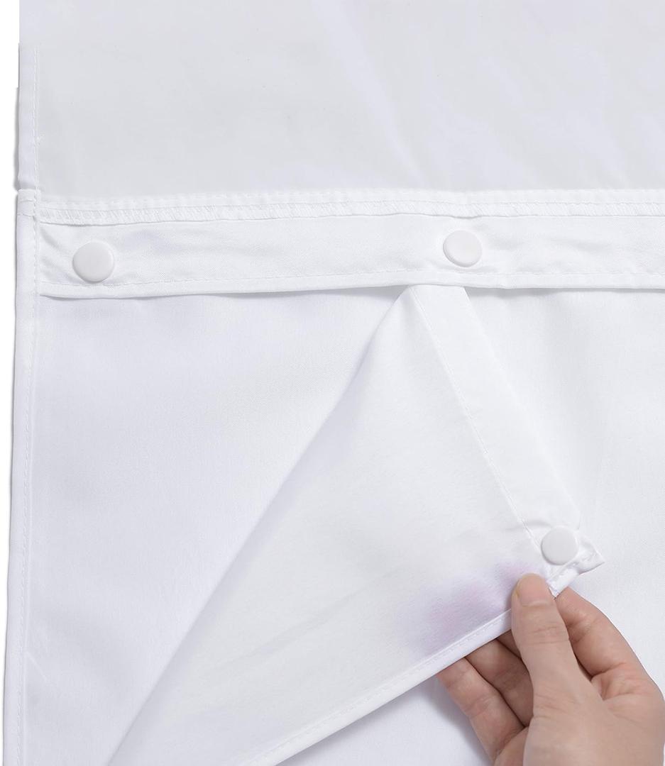 Snap in Shower Curtain Liner Replacement Removable Water Repellent Liner for Bathroom 70" W x 54" H (Fit for 71" W x 74" H Shower Curtain) (White, 1 Pack)