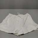 Comfortcana Women Solid Color Waist Tie Pocket Relaxed Casual Shorts, SIZE M
