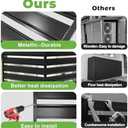 38" W x 42" H Air Conditioner Fence Screen, 3 Panels Metal Privacy Fence for Outside Unit, Pool Equipment Enclosure Trash Can Fence, No Dig Backyard Fencing for Outdoor, Black