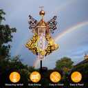 Solar Rain Gauge Outdoor,Decorative Angel Rain Gauges Outdoors Best Rated,Large Plastic Tube Freeze Proof Water Gauge for Yard Patio Lawn Garden Decor Gift for Women Measuring Precipitation