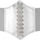 HANERDUN Lace-up Waspie Corset Belts for Women Elastic Waist Belt Tied Retro Wide Belt (Medium)