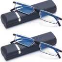 4 Pack Reading Glasses for Men Readers Blue Light Blocking with Case (Black, 3.0, multiplier_x)