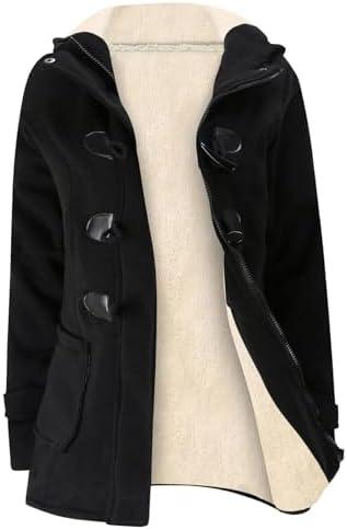 VDWIP Winter Jackets for Women Sherpa Lined Jacket Hoodies Women Fleece Thicken Warm Coat with Hood, Size: Medium