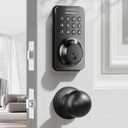 Ulecoce Keyless Entry Door Lock with Knob Set, Door Locks for Front Door with Handle Set, Auto Lock, One-Touch Lock, 100 Codes  3 Keys, Anti-Peeping Password, Easy Installation, Black
