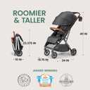 Bombi Bbee V2 Lightweight Baby Stroller - Premium Vegan Leather, One-Hand Fold, Infinite Recline, Aircraft-Grade Aluminum Frame, XXL Canopy, and Ample Storage Umbrella Stroller - Hickory