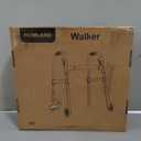 Walkers for Seniors, One-Hand Folding, 8 Height Adjustments, Walkers with Wheels, 2 Skis and 5" Wheels, Lightweight Walker for Seniors, Standard Walkers for Seniors, Aluminum Frame, Frosted Silver