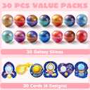 JOYIN 30 PCS Valentine Gift Cards with Slime, Galaxy Slime Stress Relief Fidget Toy for Kids Party Favor, Classroom Exchange Prizes, Valentine Party Favors