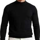 X RAY Mens Mock Neck Sweater, Soft Slim Fit Pullover Top, Basic Mock Neck Sweater for Men (Large, Black)