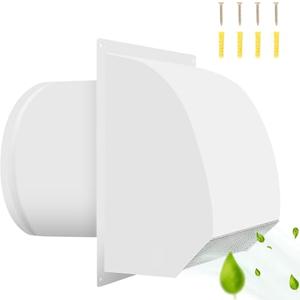 10 inch Steel Hooded Wall Vent with Screen,Arc-Shaped Wall Vent for Ventilation and Exhaust,Suit for Residential Housing and Industrial Facilities,White has a little dent