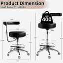 Dental Stool on Wheels,400lbs Assistant Stool with Rolling Base | PU Leather|Adjustable Swivel Armrest|Foot pedal Ring|Silent Castes|Ergonomic Dentist Chair for Hygienists,Medical,Clinic