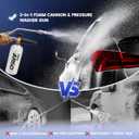 Foam Cannon for Pressure Washer, Stubby Gun with Dual Connector (M22-15mm Adapter + Wash Mitt), 5 Nozzles Tips, 4000 PSI Pressure Washer Gun, 1/4" Quick Connect for Auto/Home, 1 Liter