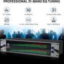 31-Band Digital Equalizer for Home Stereo Audio System, Professional Dual Channel Graphic Equalizer Music EQ Studio Equalization with PC Tuning, Spectrum Analyzer Display & Noise Reduction