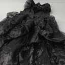 Family Wednesday Costume Vintage Goth Black Raven Dance Dress Cosplay Women Girl Tulle Lace Skirt Halloween Party Outfit (3XL-Dress-Wig)