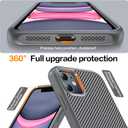 3 x Magnetic for iPhone 11 Phone Case-Compatible with MagSafe-Carbon Fiber Texture-Slim Military Grade Drop Protection Phone Case for iPhone 11 6.1",Grey