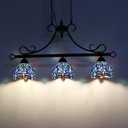 Capulina Tiffany Lamp Stained Glass Pool Table Light 3-Lights 7 Inches Wide Antique Blue Dragonfly Tiffany Style Chandelier Pendant Light for Kitchen Island Dining Room Billiards Room Farmhouse