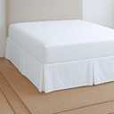 Pleated Bed Skirt Full Size, Easy Fit with 8 Inch Tailored Drop, Wrinkle-Free Microfiber, Lightweight, Classic & Clean Look (White)