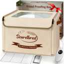 Extra Large Folding Bread Proofing Box, Dough Proofer 68-104F Temp Control 1-48H Timer, Sourdough Starter Warmer with Metal Rack, Foldable Proofing Basket for Baking Pizza Yogurt Soften Butter Choc (Beige)