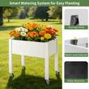 Miory Raised Garden Bed with Wheels, Mobile Raised Planter, Elevated Garden Bed with Water Level Monitor and Drainage System, Planter Box for Garden Outdoor Patio Balcony