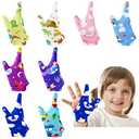 Janmercy 16 Pcs Thumb Sucking Stop for Kids Chewy Gloves Stop Breathable Thumb Guard for Nail Biting Gloves Cute Finger Sucking Stopper for Kids, 8 Style, 2 Finger(3-6 Years)