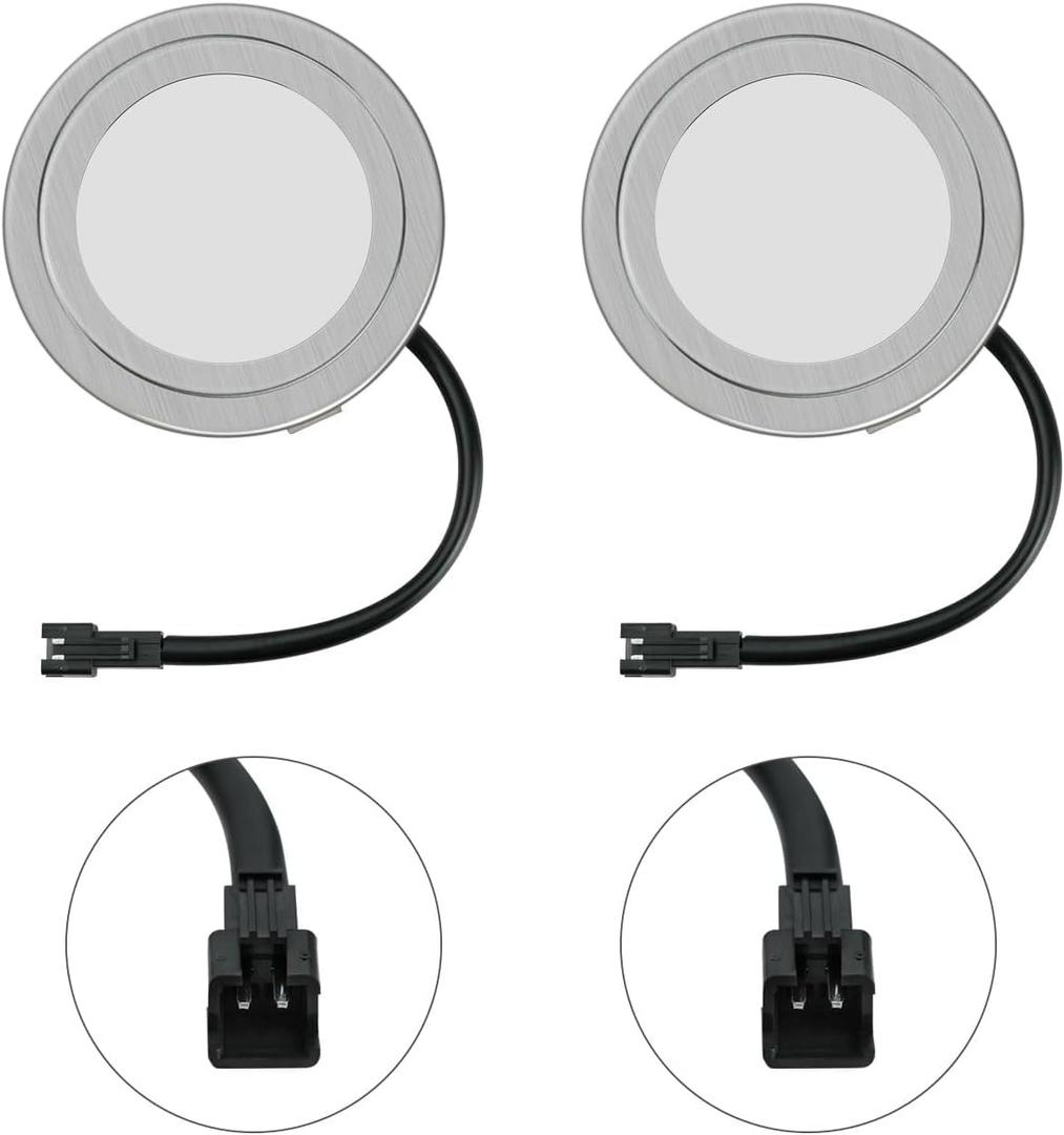 2 Pack Range Hood Lights with SM Socket DC 12V 1.5W 6500K Hole Closet Range Hood LED Light Recessed Stove Hood Light Bulb Replacement, SM Socket