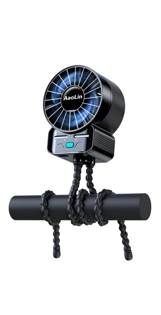 1 Pack Multifunctional Portable Stroller Fan 4 Speed 6600rpm High Speed Usb Rechargeable Personal Mini Handheld Fan Extended Tripod For Desktop Winding Kids Bed Treadmill Bike Golf Cart Outdoor Travel