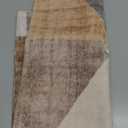 Washable Modern Area Rug: 2x3 Geometric Area Rugs for Entryway Small Mat for Kitchen with Non-Slip Backing Indoor Bedroom Door Mat for Bathroom Floor Brown 2'x3'.