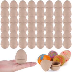 ARCTURINE Paper Mache Easter Eggs, Cardboard Paper Eggs to Decorate for Craft Painting, School Projects, Spring Parties, Easter Hunt Supplies, DIY Art Activities, 3.2 Inch (25 PCS, Brown)