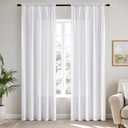 MIULEE White Privacy Sheer Curtains That Let Light in 84 Inches Long Non-See-Through Semi Sheer Curtains Light Filtering Window Curtain Drapes for Living Room Bedroom 2 Panels Set 42 X 84