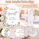 2 x Acrylic Wedding Signs Love is Sweet Sign for Reception, 6x8" Floral Themed Arch Acrylic Dessert Table Decor, Love Is In Bloom & Baby In Bloom Decorations for Baby Shower Bridal Shower Engagement, (Mix)