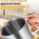 Stainless Steel Measuring Cup with Lid 2L 70 OZ, Large Mouth Graduated Beakers Metal Pitcher with Marking and Handle