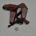Cowboy Role-Playing Prop Toy Gun Western Holster Set for Adults, Adjustable Belt Halloween Costume Accessory for Men and Women