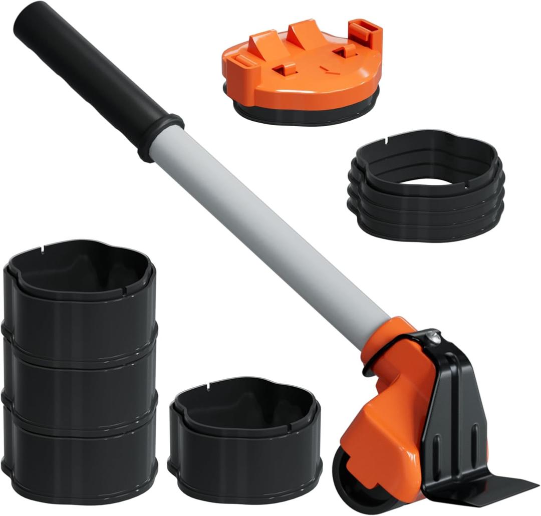 Heavy Duty Furniture Lifter Jack Tool kit Easily Lift Furniture and Appliance for Inserting Furniture Sliders, Pads, Mover Dolly Rollers, Appliance Movers with Wheels, Moving Dollies Coasters (Black+orange)