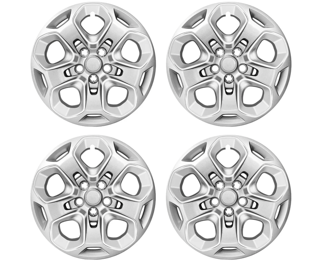 Wheel Hubcaps Compatible with Ford Fusion 2010 2011 2012; 17 inch Wheel Covers Set of 4 Pcs; AE5Z1130D (Silver)