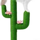 VETRESKA Cat Scratchers for Indoor Cats Cactus Cat Scratch Post Sisal Rope , 31.5'' Tall Green Vertical Cactus Cat Tree Scratching Posts Protect Furniture