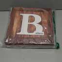 Wood Grain Printing Baby Shower Display Boxes Party Decorations, Neutral Gender Reveal Party Backdrop, Brown Teddy Bear Baby Stacking Blocks Backdrop with Letters for Boy Girl Birthday Party