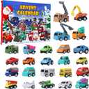 ATDAWN Christmas Advent Calendar 2025 with 24 Different Vehicles, Car Advent Calendar for Kids, Car Stocking Stuffer Toys, Countdown to Christmas for Kids Toddlers Teen Boys and Girls