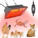 Chicken Coop Heat Lamp 250W Chicken Coop Heater Temperature Adjustable Chicken Brooder Heat Lamp Chicken Heaters for Chick Kitten Puppy Pets (250W-)