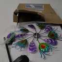 Solar Peacock Wind Spinners for Yard and Garden, 40 Inch Solar Windmill Garden Whirligig Kinetic Spinners Decor for Lawn, Patio&Yard, Metal Whirligigs Purple Wind Spinners Outdoor