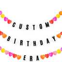 103 Pcs DIY Jumbo Friendship Bracelet Birthday Banner Kit Famous Singer Customizable Party Giant Garland Decoration for Birthday Wedding Easter Party Supplies